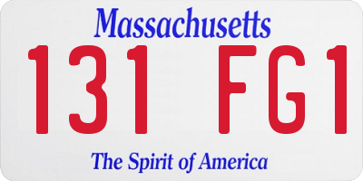 MA license plate 131FG1