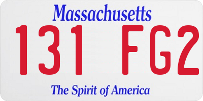 MA license plate 131FG2