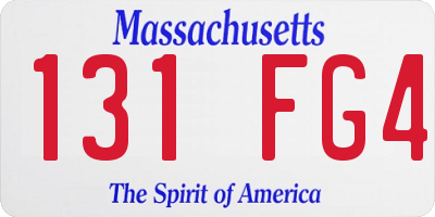 MA license plate 131FG4