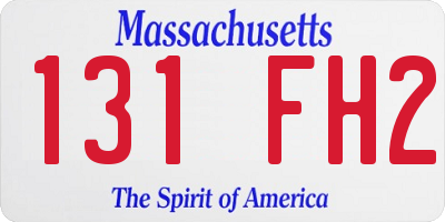 MA license plate 131FH2
