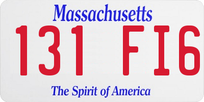 MA license plate 131FI6