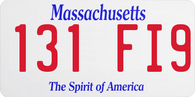MA license plate 131FI9