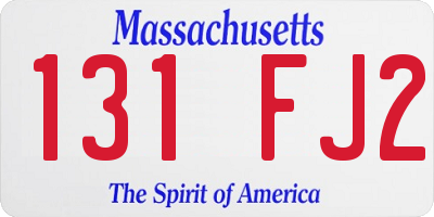 MA license plate 131FJ2