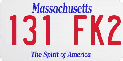 MA license plate 131FK2