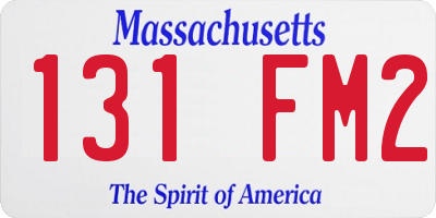 MA license plate 131FM2