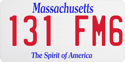 MA license plate 131FM6