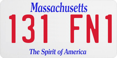 MA license plate 131FN1