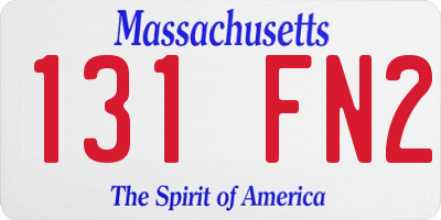 MA license plate 131FN2