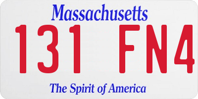 MA license plate 131FN4