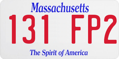 MA license plate 131FP2