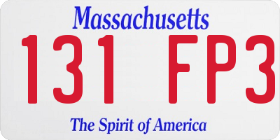 MA license plate 131FP3