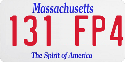 MA license plate 131FP4