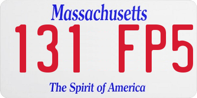 MA license plate 131FP5