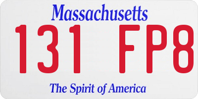 MA license plate 131FP8