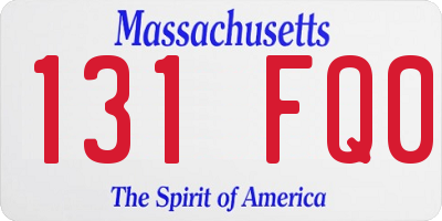 MA license plate 131FQ0