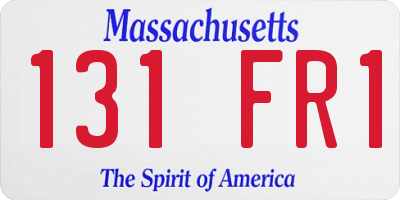 MA license plate 131FR1