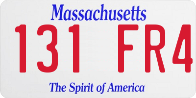 MA license plate 131FR4