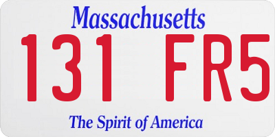 MA license plate 131FR5