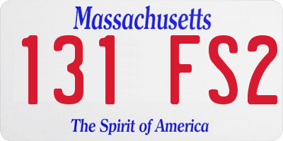 MA license plate 131FS2