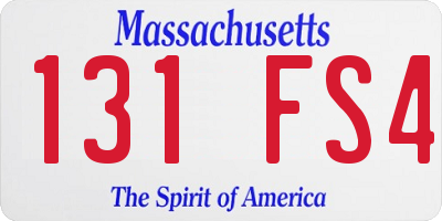 MA license plate 131FS4