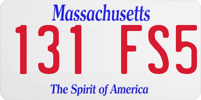 MA license plate 131FS5