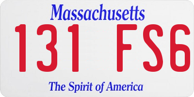 MA license plate 131FS6