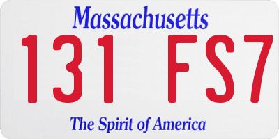 MA license plate 131FS7