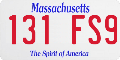 MA license plate 131FS9