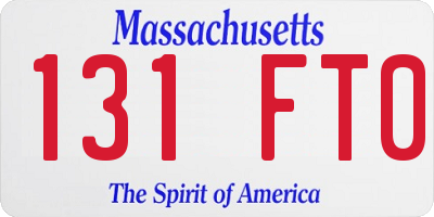 MA license plate 131FT0