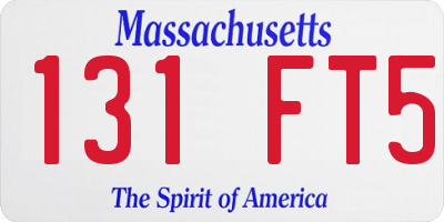 MA license plate 131FT5