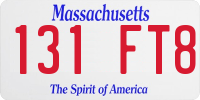 MA license plate 131FT8