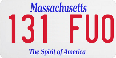 MA license plate 131FU0