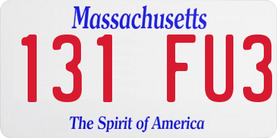 MA license plate 131FU3