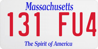 MA license plate 131FU4