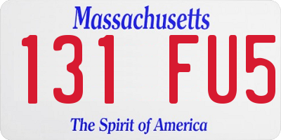 MA license plate 131FU5