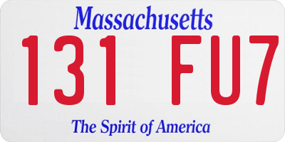 MA license plate 131FU7