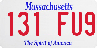MA license plate 131FU9