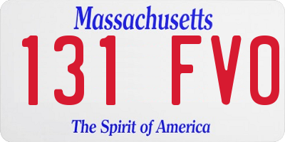MA license plate 131FV0