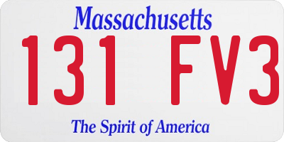 MA license plate 131FV3
