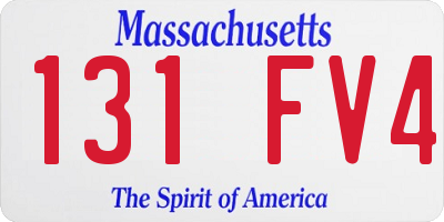 MA license plate 131FV4