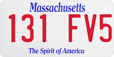 MA license plate 131FV5