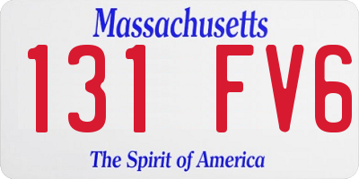 MA license plate 131FV6