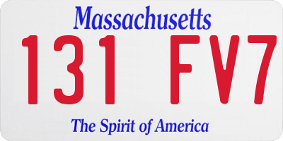 MA license plate 131FV7