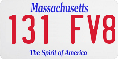 MA license plate 131FV8