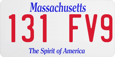 MA license plate 131FV9