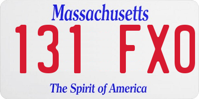 MA license plate 131FX0