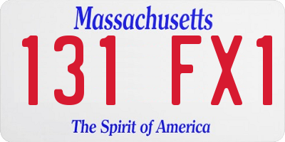 MA license plate 131FX1