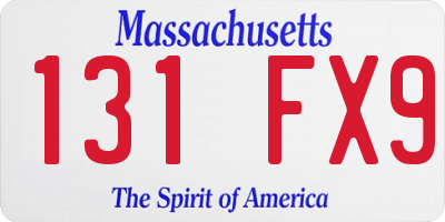 MA license plate 131FX9