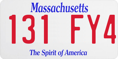MA license plate 131FY4
