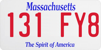 MA license plate 131FY8